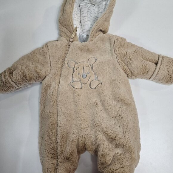Disney`s Winnie the Pooh Faux Fur Pramsuit - Brown, 0-3 Months - Picture 2 of 13